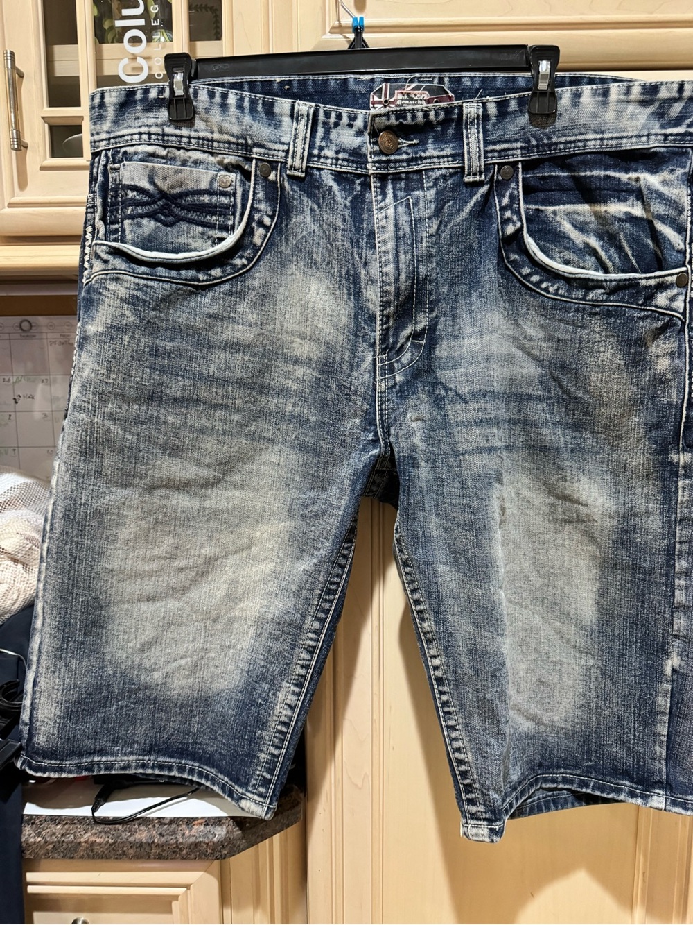Men's Washed Blue Denim Jean Shorts - Classic Casual
